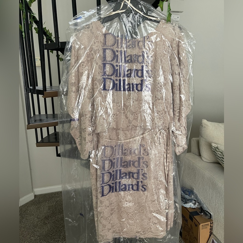 Gold and creamy color lace dress with back design